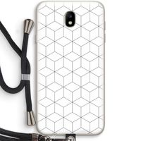 Zwart-witte kubussen: Samsung Galaxy J7 (2017) Transparant Hoesje met koord