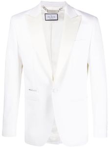 Philipp Plein blazer en laine à simple boutonnage - Blanc