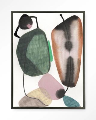 Urban Cotton Wandkleed 'Mobility' 80 x 110cm in Floating Frame - black