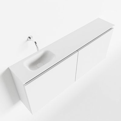 Toiletmeubel Mondiaz Ture | 120 cm | Meubelkleur Talc | Eden wastafel Talc Links | Zonder kraangat