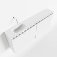 Toiletmeubel Mondiaz Ture | 120 cm | Meubelkleur Talc | Eden wastafel Talc Links | Zonder kraangat