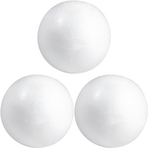 3x Knutselmateriaal bal/bol 7 cm styrofoam/polystyreen/piepschuim   -