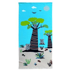 Strand/badlaken voor kinderen - koala print - 70 x 140 cm - microvezel