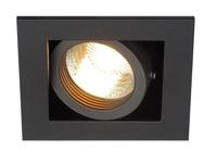 SLV InbouwspotKadux 1 GU10 Square 9cm zwart - 115510