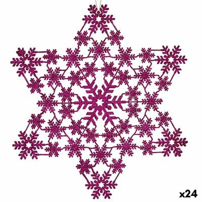 Kerstversiering Ster Fuchsia 29 x 0,1 x 32 cm (24 Stuks)
