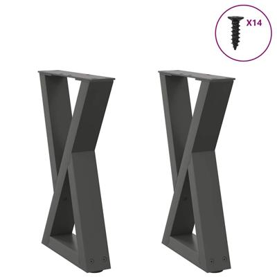 Salontafelpoten 2 st 28x(42-43,3) cm staal antraciet