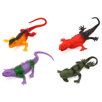 Speelgoed hagedissen dieren speelfiguren - set 4x stuks - kunststof - tussen 20-25 cm - kleuren mix