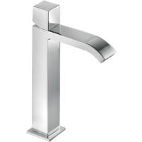 Wastafelkraan Tres Cuadro | Opbouw | Mengkraan | Waterval uitloop | Hoog model | 1-knop | Vierkant | Chroom