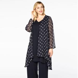 Yoek Blouse-jasje DOTS | Blauw | Maat 50/52