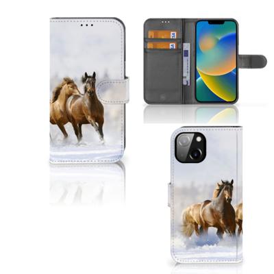 Apple iPhone 14 | Telefoonhoesje | Met pasjeshouder | Paarden