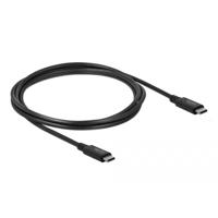Delock USB-C-kabel USB-C stekker, USB-C stekker 2.00 m Zwart 86980 Delock USB-C-kabel USB-C stekker, USB-C stekker 2.00 m Zwart 86980