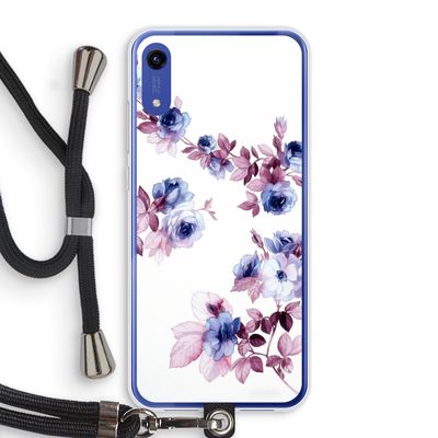 Waterverf bloemen: Honor Play 8A Transparant Hoesje met koord