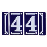 Best for Boots huisnummer 44 - met sierrand - Oudhollands - emaille - blauw/wit