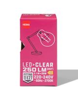HEMA Led kogel clear E27 2.1W 250lm