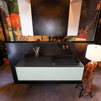Badkamermeubelset Mondiaz Erin 120 cm met 1 Lade met RIDGE Wastafel Rechts Urban Zonder Kraangaten Greeploos Mat Greey