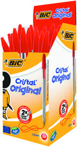 BIC Cristal pennen rood doos