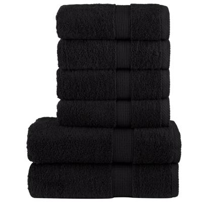 VidaXL 6-delige handdoekenset solund 600 g/m² zwart