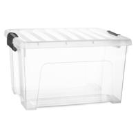 Multi Storage Opslagbox met deksel - transparant - 25 liter - 43 x 25 x 34 cm - kunststof