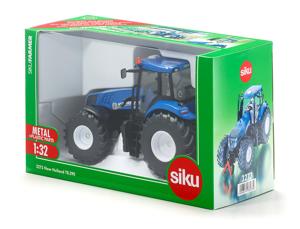 Siku New Holland T8.390 Tractor 1:32 metaal/kunststof blauw Ackermann-besturing en trekhaak