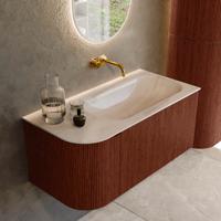 Badmeubel Mondiaz Kurve-Dlux | 95 cm | Meubelkleur Ruby | Wastafelkleur Meli | Solid surface | Wasbak rechter zijde spoelbak | Zonder kraangat(en) Badmeubel Mondiaz Kurve-Dlux | 95 cm | Meubelkleur Ruby | Wastafelkleur Meli | Solid surface | Wasbak rechter zijde spoelbak | Zonder kraangat(en)