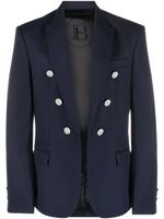 Balmain blazer croisé à boutons embossés - Bleu - thumbnail