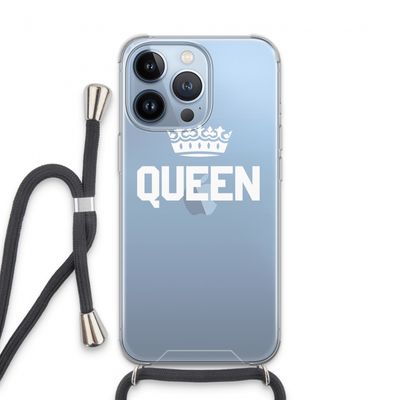 Queen zwart: iPhone 13 Pro Transparant Hoesje met koord