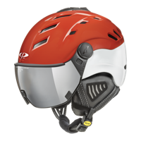CP Camurai Skihelm met Vizier rood-wit | Extra veilig! | Single Spiegel Vizier CP Camurai Skihelm met Vizier rood-wit | Extra veilig! | Single Spiegel Vizier