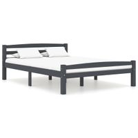 Bedframe massief grenenhout donkergrijs 140x200 cm