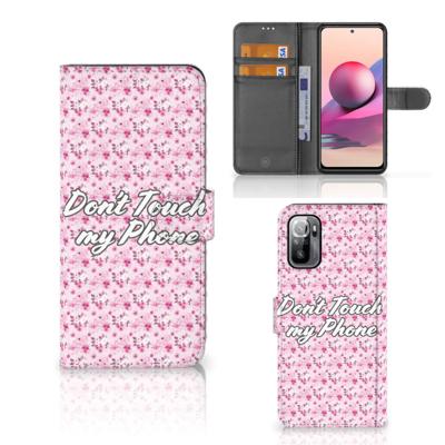 Xiaomi Redmi Note 10/10T 5G | Poco M3 Pro Portemonnee Hoesje Flowers Pink DTMP Xiaomi Redmi Note 10/10T 5G | Poco M3 Pro Portemonnee Hoesje Flowers Pink DTMP