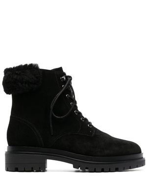 Lauren Ralph Lauren bottines Carlee à bordure en peau lainée - Noir