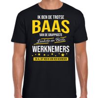 Trotse baas van de leukste en beste werknemers cadeau t-shirt zwart voor heren