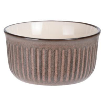Soepkom Striped - bruin - 14 x 7 cm - keramiek - kommetjes - 500 ml