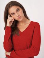 Basic V-hals trui van cashmere wolmix