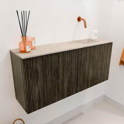 Toiletmeubel Mondiaz Joya Dlux | 90 cm | Meubelkleur Shadow | Faye wastafel Frappe Wasbak Rechts | Zonder kraangat(en)