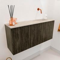 Toiletmeubel Mondiaz Joya Dlux | 90 cm | Meubelkleur Shadow | Faye wastafel Frappe Wasbak Rechts | Zonder kraangat(en)