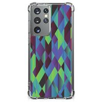 Samsung Galaxy S21 Ultra Shockproof Case Abstract Green Blue