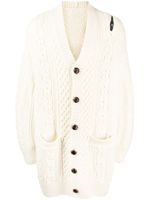Takahiromiyashita The Soloist cardigan en maille Aran à détail zippé - Blanc