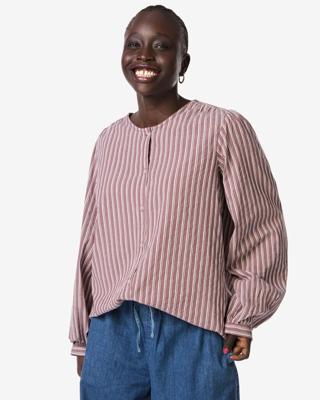 HEMA Damesblouse Sally strepen bordeauxrood (bordeauxrood)