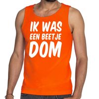 Oranje Ik was een beetje dom tanktop / mouwloos shirt voor heren - thumbnail