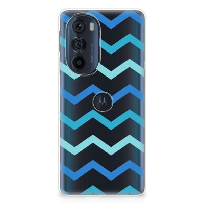 Motorola Edge 30 Pro | TPU bumper | Zigzag Blauw