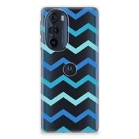 Motorola Edge 30 Pro | TPU bumper | Zigzag Blauw
