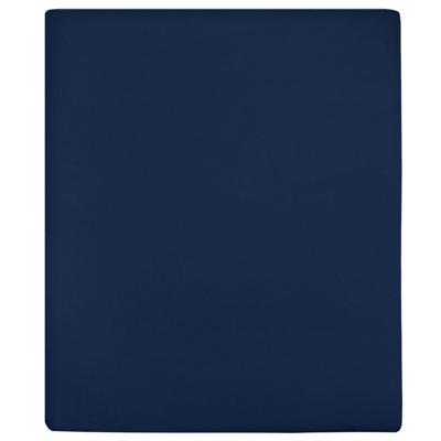 VidaXL Hoeslakens 2 st jersey 90x200 cm katoen marineblauw