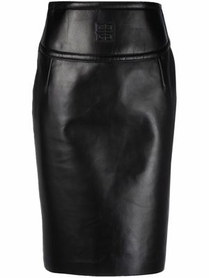 Givenchy jupe crayon en cuir à taille haute - Noir