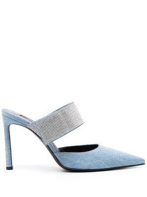 Sergio Rossi mules Sr Paris 100 mm en jean - Bleu