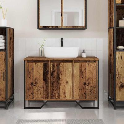 Wasbakkast Oude Hout 91x35x60 cm Geengineerd Hout