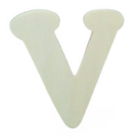 Darice • uitgesneden houten letter v 10,8cmx5mm