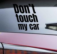 Stickers niet mijn auto aanraken