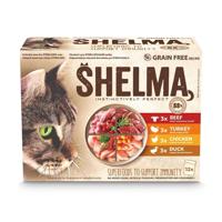 SHELMA with turkey, duck, chicken and beef in sauce - nat kattenvoer - 12x85g