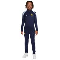 Nike Frankrijk Strike Trainingspak 1/4-Zip 2024-2026 Kids Donkerblauw Lichtblauw - thumbnail