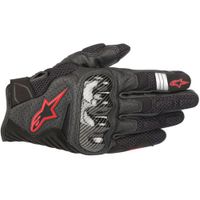 ALPINESTARS SMX-1 Air V2 Gloves, Motorhandschoenen Zomer, Zwart-Rood Fluo